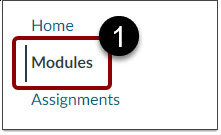 Modules menu item.