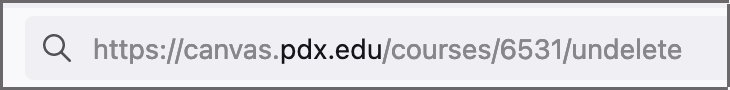 Canvas URL with /undelete appended